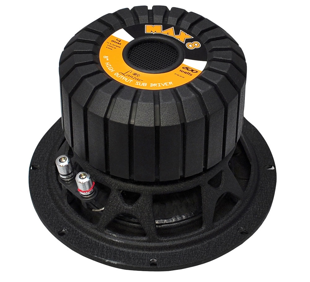 Lanzar 8-Inch Subwoofer, Black Paper Cone, Rubber Suspension