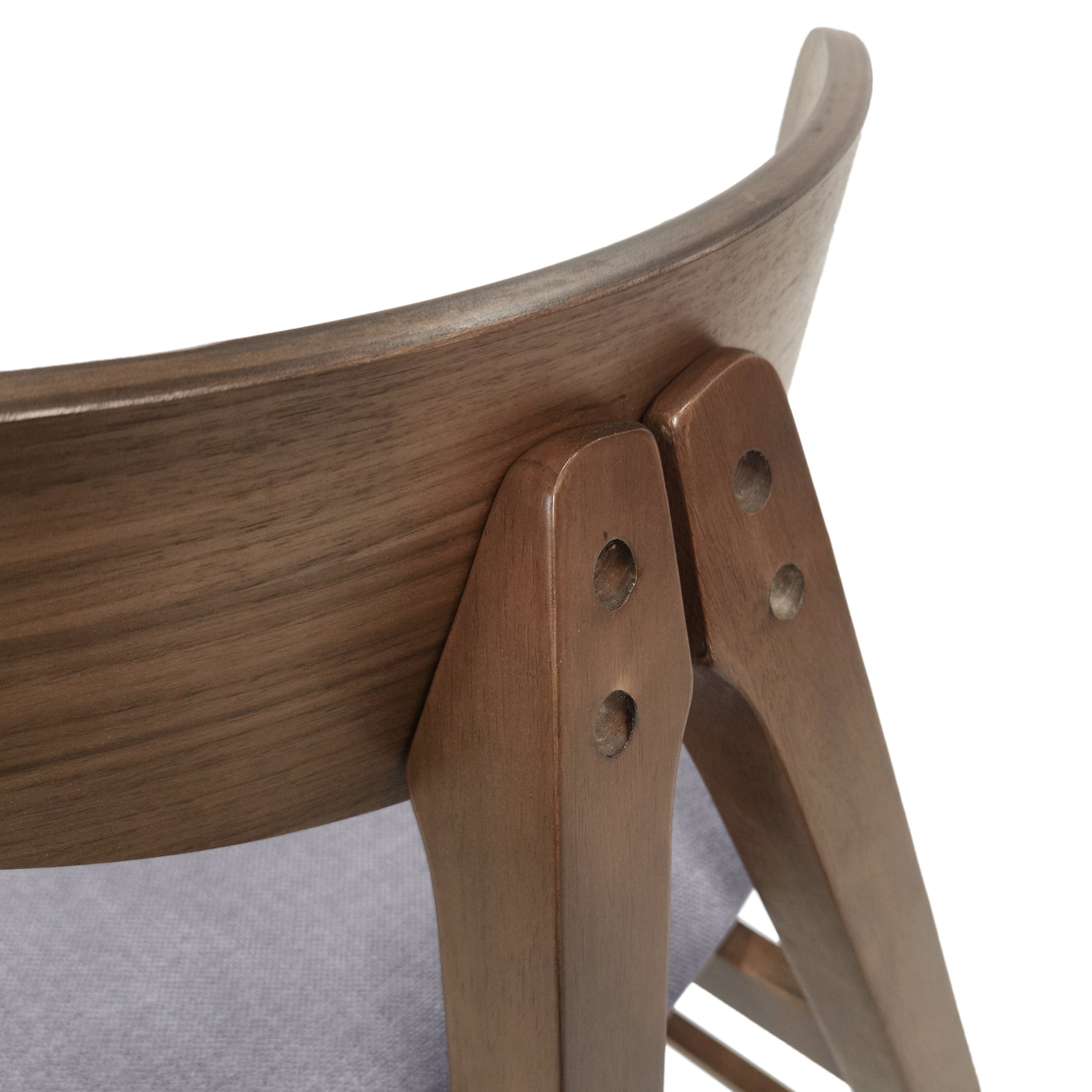 Noble House Marten Mid Century Modern Fabric Dining Chairs, Set of 2, Dark Gray
