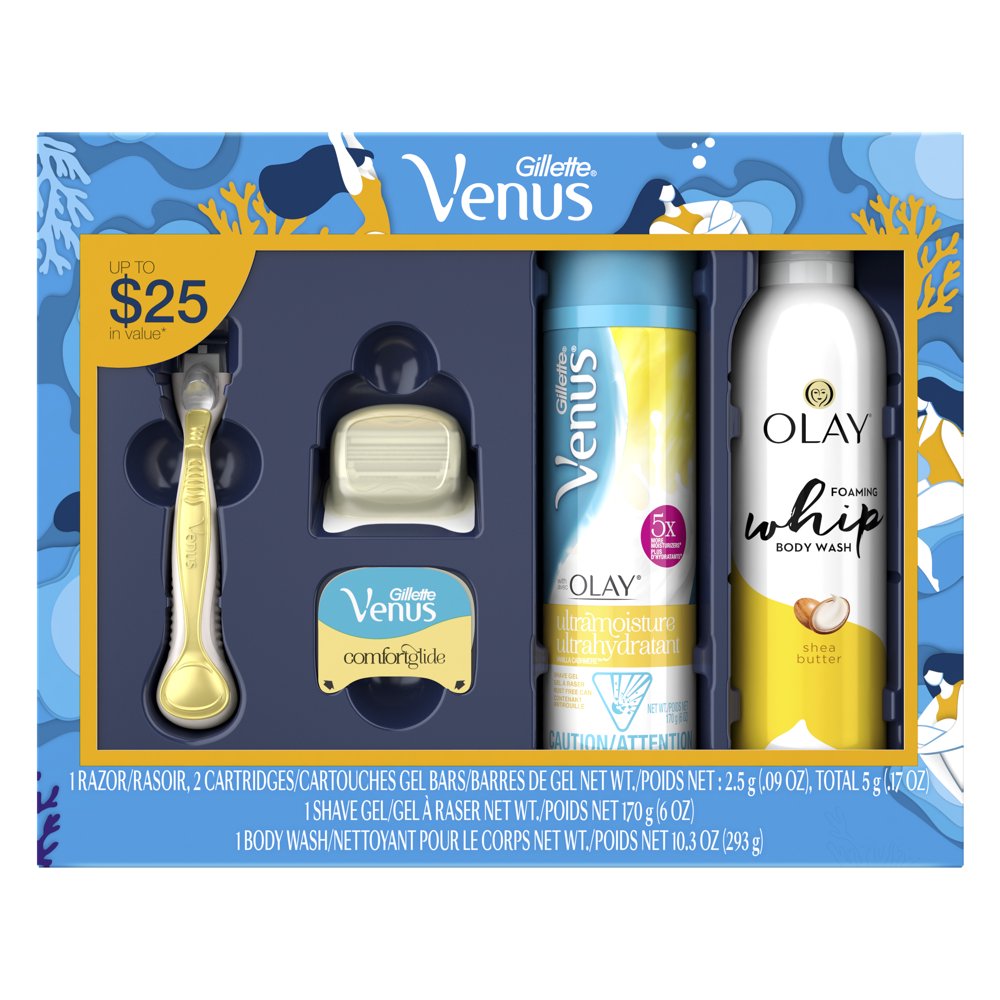 Gillette Venus ComfortGlide Womens Razor Gift Pack, Olay Coconut