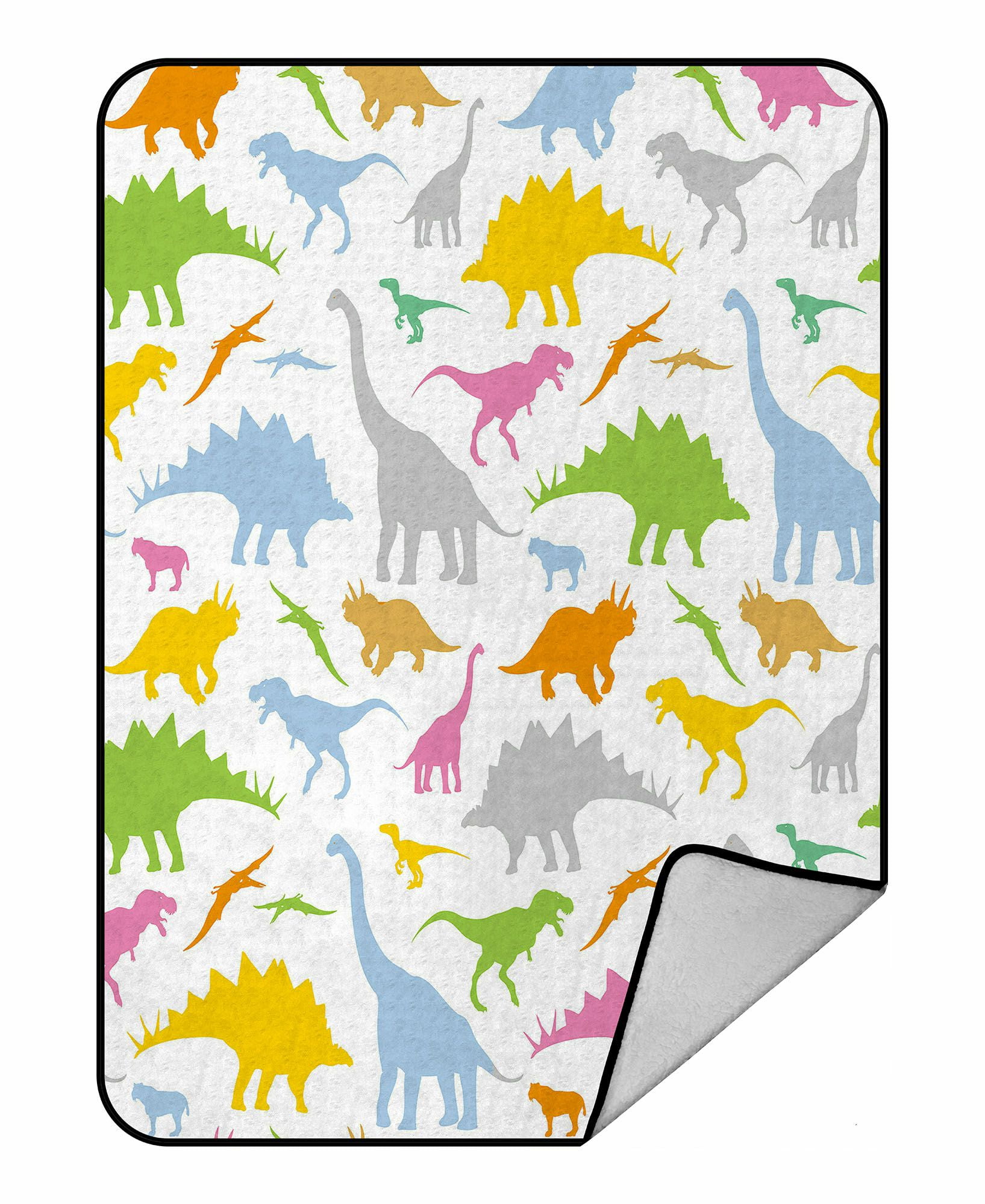 ABPHQTO Dinosaur Pattern Fleece Blanket Fleece Back Throw Blanket 58x80