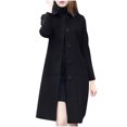 thumbnail image 2 of BEFOKA Womens Long Wool Coat Double Breasted Trench Coat Fall Winter Clothes Midi Peacoat Classic Coat Wool Over Coats Long Jackets Outwear, 2 of 5