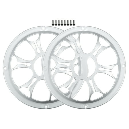 Unique Bargains 2 Pcs 6" Car Speaker Grills Cover Round 6 Inch Audio Subwoofer Protector with Screws Silver Tone