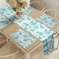 thumbnail image 2 of Ambesonne Nautical Table Runner & Placemats, Ocean Shell Starfish, Placemat 4 pcs + Runner 16"x90", Mint Blue, 2 of 2