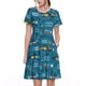 thumbnail image 1 of Balery Construction Trucks Vestidos sueltos de manga corta para mujer, vestidos de verano 2025, vestidos casuales de corte A con vuelo., 1 of 6