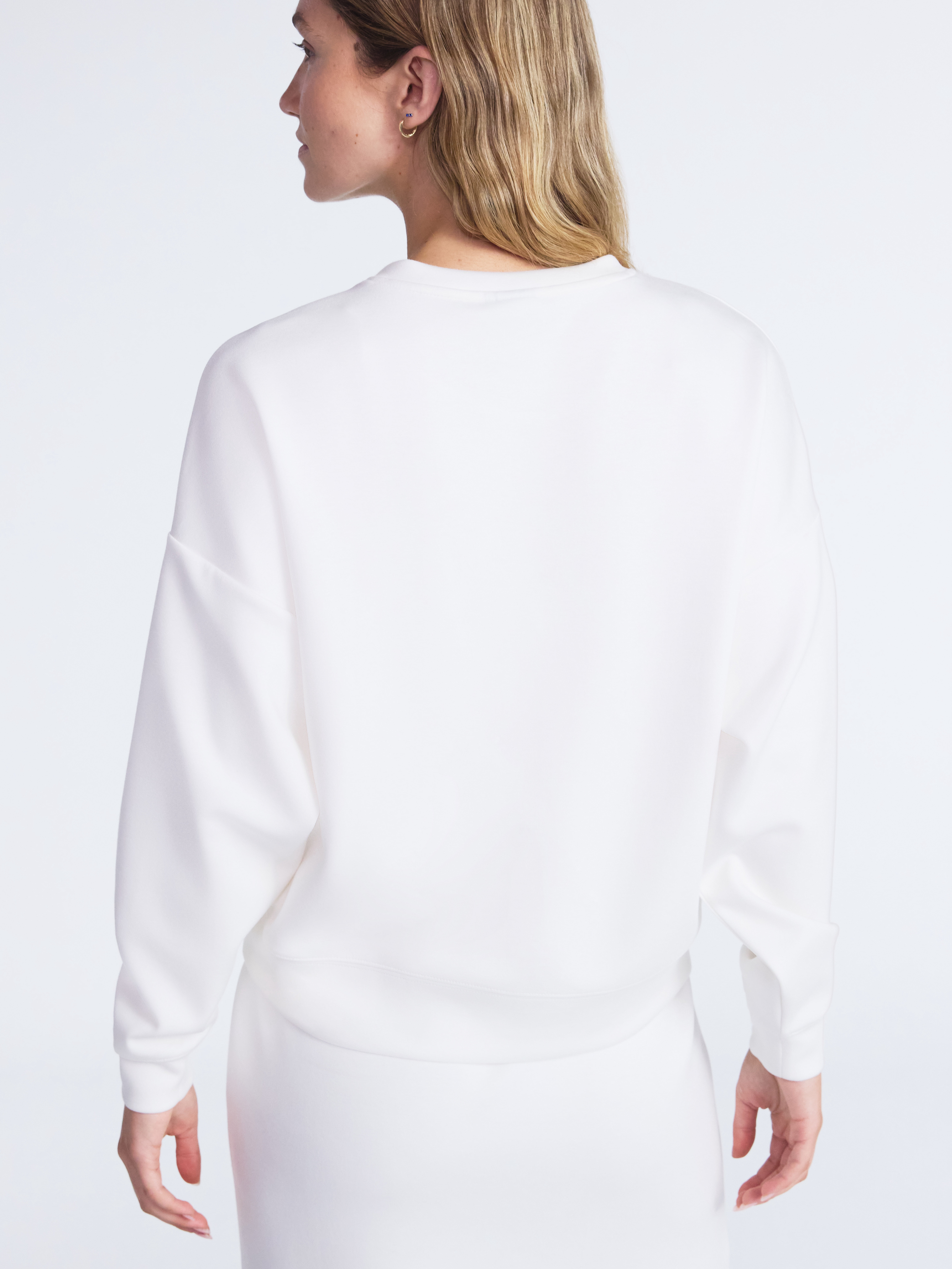 Scoop Women's and Women's Plus New Scubaknit Cropped Sweatshirt with Drop Sleeves, Sizes XS-4X