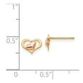 thumbnail image 2 of Diamond2Deal 14K Yellow and Rose Gold Heart Post Earrings for Women (L- 0.24 in, W-0.32 in), 2 of 5