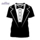 thumbnail image 2 of Ropa divertida para hombre, esmoquin con personalidad, traje de corbata retro, camisetas gráficas, traje falso de moda, camisetas casuales de manga corta para fiesta para hombre, 2 of 5