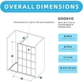 thumbnail image 3 of Goodyo 46" X 72" Shower Door Fixed Walk-in Tempered Glass Shower Screen,  Black Finish Aluminum Framed, 3 of 7