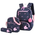 thumbnail image 3 of Mochila escolar con estampado de puntos para niños y niñas, morral escolar encantador, a la moda, 3 unidades por Set, 3 of 4