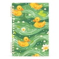 thumbnail image 2 of Ducks Daisy Flower on Green Wave Ring Binder Notebook Journey Note Diary College Ruled Spiral Notebook Study Loose Leaf Paper A5 60 Pages, 2 of 8