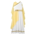 thumbnail image 3 of YEAHDOR Kids Girls V Neck Sleeveless Toga Dress Halloween Carnival Roman Grecian Costume Princess Tulle Dress Yellow 8, 3 of 5