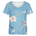 thumbnail image 4 of ICHUANYI ClearanceWomen's Fashion Printed T-shirt Short Sleeves Blouse Round Neck Casual Tops ICHUANYI WER202308040411, 4 of 4