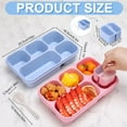 thumbnail image 2 of Qweryboo 4 Pack Wheat Straw Bento Box, 5-Compartment Lunch Containers with Dressing Pots & Spoon, Microwave & Dishwasher Safe, Eco-Friendly Food Storage for Adults, 2 of 5