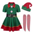 thumbnail image 2 of 2024 Festival de disfraces de Navidad para niñas elfas verdes Papá Noel para niñas Ropa de Año Nuevo para niños Vestido de fiesta elegante, 2 of 5