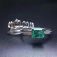 thumbnail image 4 of HeartsAndYou 2ct Green Natural Bridal Set Crown Engagement Ring Guard 14k SOLID White Gold, 4 of 9