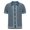 Blue, variant on WREESH Men's Summer Button Down Shirts Short Knitted Loose Casual Outdoor Shirts with Solid Prints for Men's Summer Wear Blue