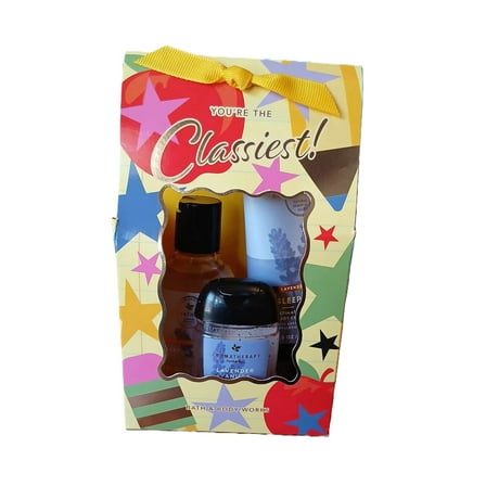 Bath & Body Works Aromatherapy Lavender Vanilla Gift Set, Includes Body Cream, Fragrance Mist, Hand Sanitizer