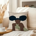 thumbnail image 3 of Ethan Taylor People & Portraits Throw Pillow Soft Cushion Cover ' 'African American People & Portraits Living My Best Life' Bohemian Decorative Square Accent Pillow Case, 16x16 Inches, Beige, Green, 3 of 5