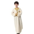 thumbnail image 7 of ANINEO Kids Thobe for Boys Arab Tobes Long Sleeve Kaftan Embroidered Robe with Pockets Arabic Abaya Clothes, 7 of 7