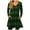 Green, variant on Leesechin Womens Flannel Shirts Long Sleeve Fashion Causal Pocket Lattice V-neck Dress