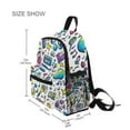 thumbnail image 3 of FORMRS School Backpack with Front Zippered Pocket 12" Student Travel Daypack, Blue Doodle Pattern, 3 of 6