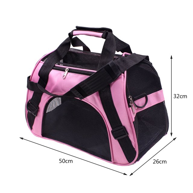 Bolsa de transporte para perros Mascotas portátiles Transpirable Bolso de viaje al aire libre (Rosa L) Sywqhk Libre de BPA