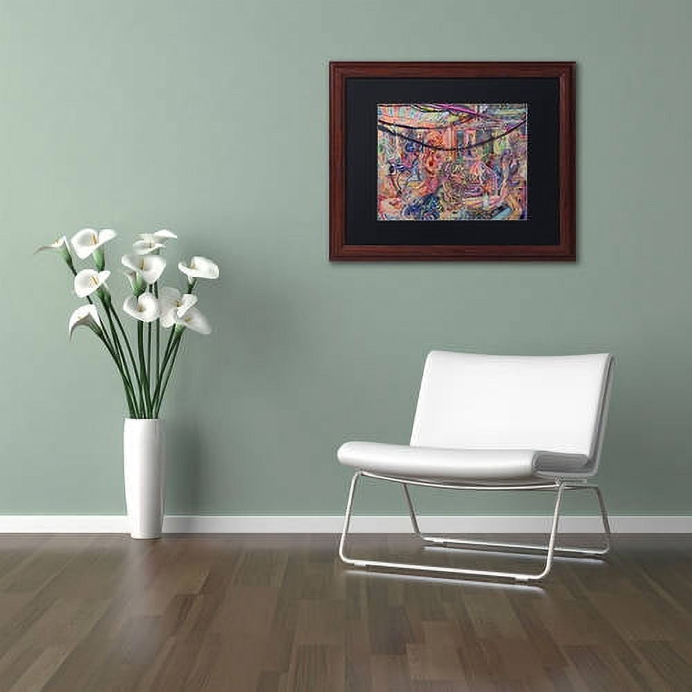 Trademark Fine Art "BBQ" Canvas Art by Josh Byer, Black Matte, Wood Frame