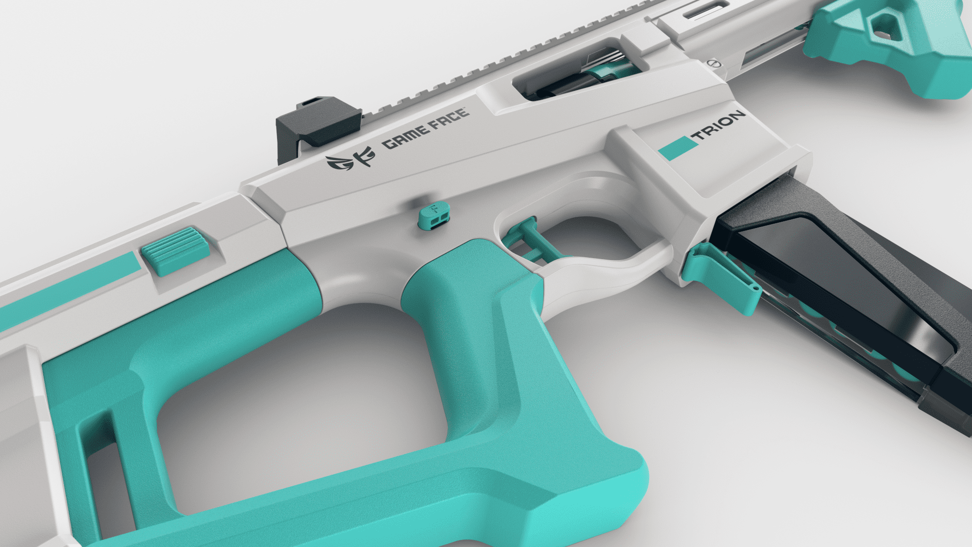 Game Face Trion Competition Foam Dart Blaster, up to 200 FPS, 15 Darts, Ages 14+, Blue