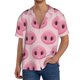 thumbnail image 1 of Fotbe Pig Nose Camisa Estampada de Manga Corta para Hombre, Casual de Verano, Estilo Playero, Sin Arrugas-X-Large, 1 of 5