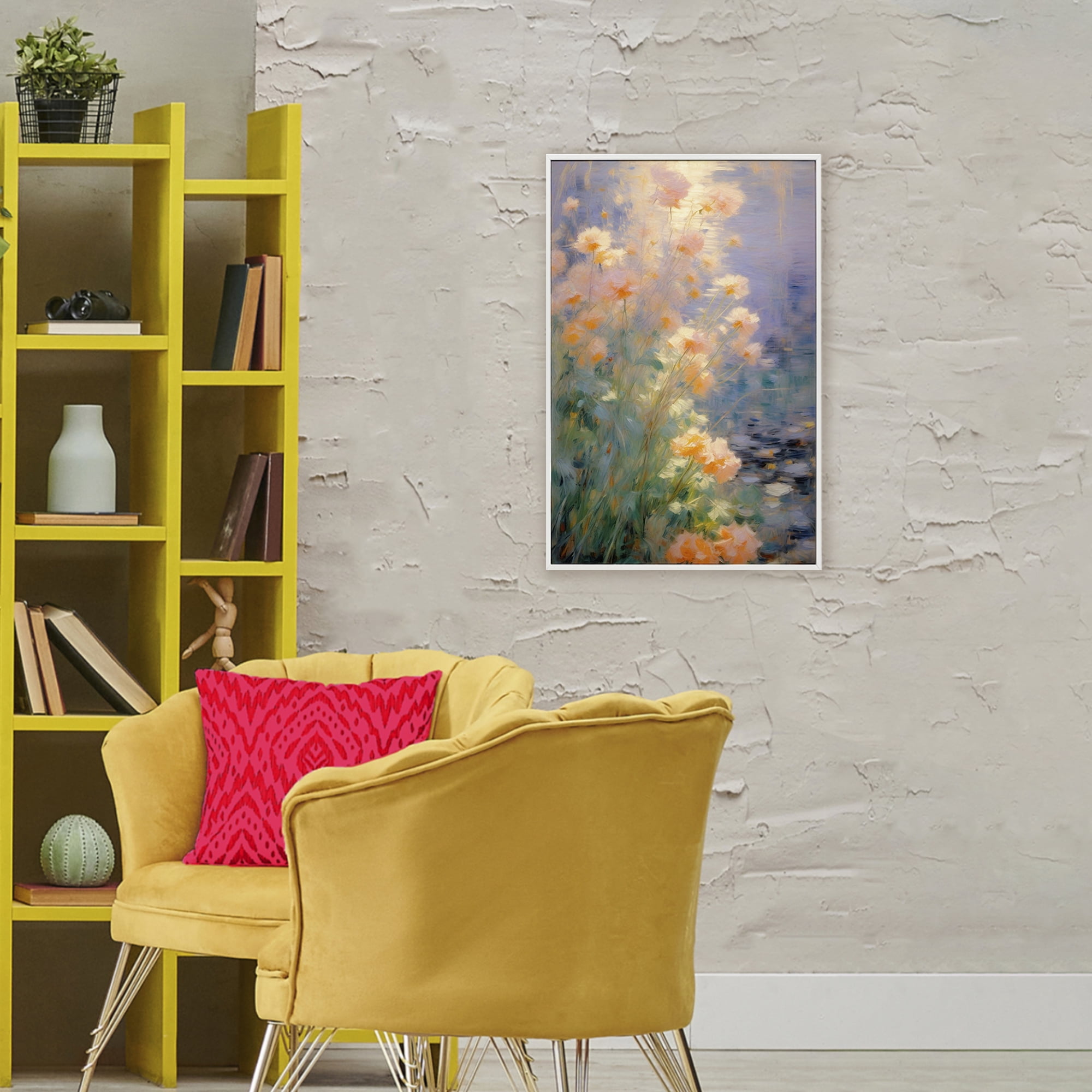 Stupell Industries Sunlit Pastel Blossoms Impression White Framed Giclee Art, design by Angie Hawke