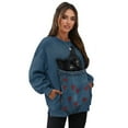 thumbnail image 7 of Xoenoiee Cat Heart Print Sweatshirt for Women Crewneck Long Sleeve Side Split Tops Casual Loose Pullover Shirts 2025 Clothes with Side Pockets, Size L, 7 of 7