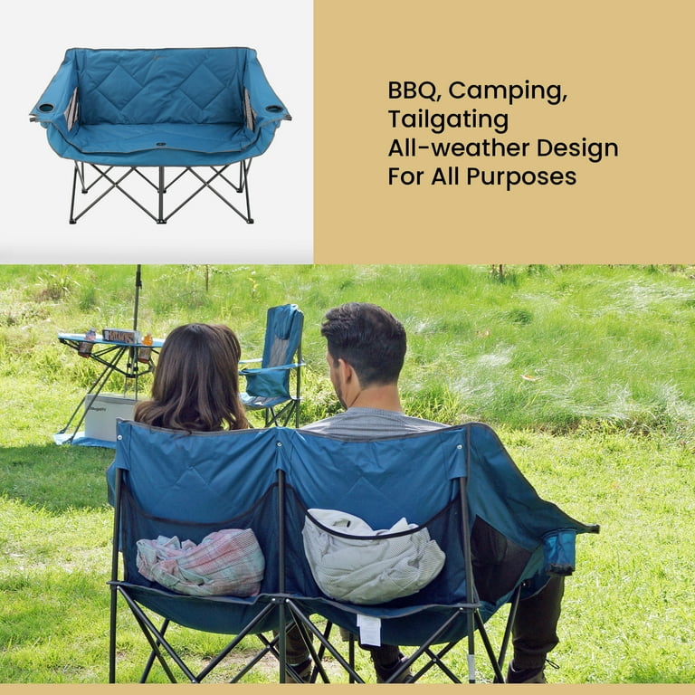 Arrowhead Outdoor Portable Folding Double Camping Loveseat w