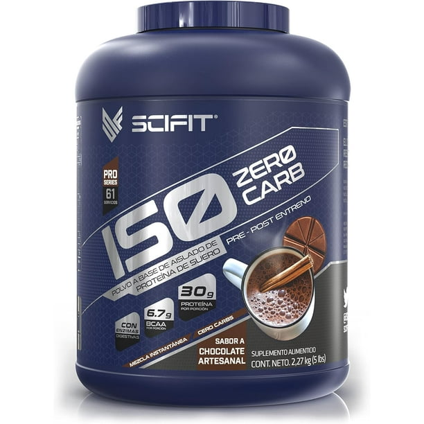 Proteína Isolate SciFit ISO Zero Carb | 30g por Servicio | 5 lb (2.27 kg) | 61 Servicios | Chocolate Artesanal