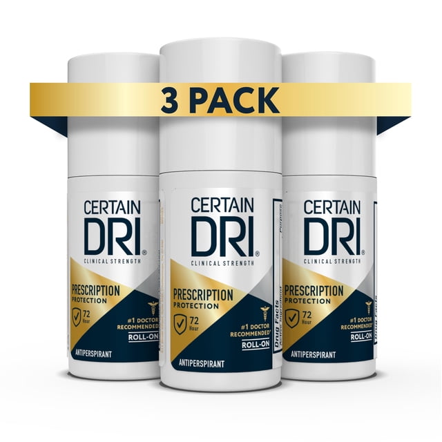 Antitranspirante Certain Dri Prescription Strength, 36 ml, paquete de 3