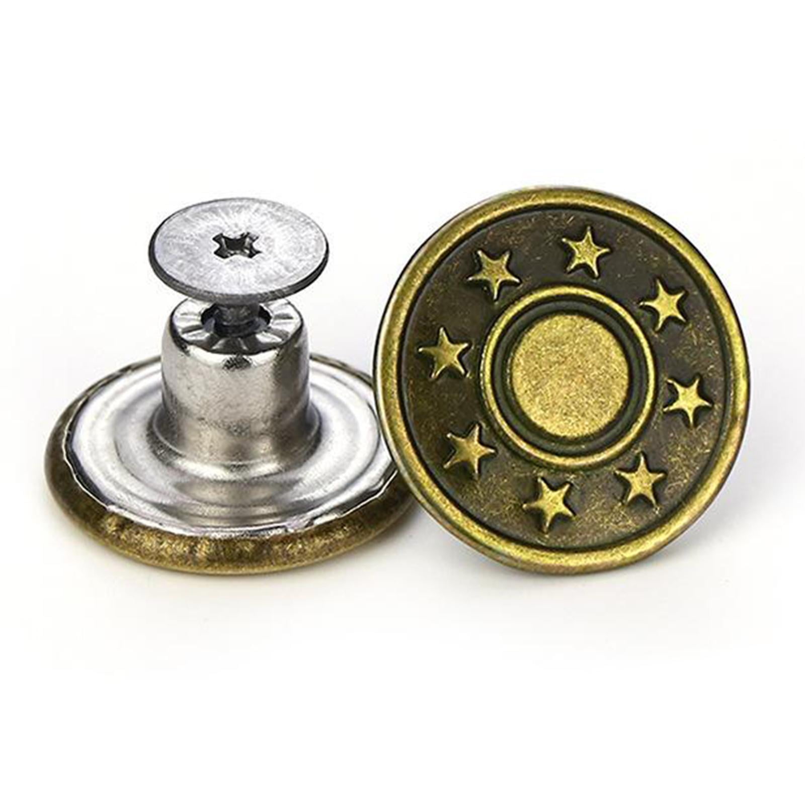 Star Jean Tack Button - 27L / 17mm - 6/Pack - Antique Brass - WAWAK Sewing  Supplies