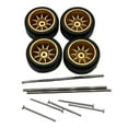 thumbnail image 3 of Kokiya 4 Pieces RC Car Wheels and Tires RC Alloy Car Accessories RC Part for 1/64 Scale, 3 of 9
