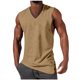 thumbnail image 2 of pstuiky Camisetas sin mangas para hombre, Blusa deportiva sin mangas con cuello alto y estampado liso a la moda informal para hombre Tops elegantes para mujer xxl, 2 of 6