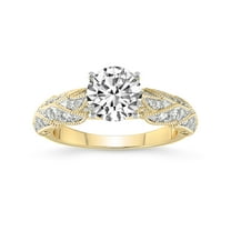 Round Shape 5 Carat IGI Certified Lab Grown Diamond Ring | 14K Yellow Gold |Vintage Willow Lab Diamond Engagement Ring | FG-VS1-VS2 Quality Friendly Diamonds