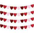 thumbnail image 3 of Felt Garland Heart Banner, Pre-Strung | Valentines Day Decorations | Red Pink Valentines Garland Banner | Anniversary Wedding Party Decorations | Outdoor Home Hanging Valentine's Day Decor, 3 of 8