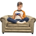 thumbnail image 4 of First of a Kind Cushion Pet Sofa Bed - Taupe Doggie Couch with Cushion - Velvet Upholstered Removable Cushion - Cat Sofa Bed for Small, Medium Pets - Washable Kids Sofa, 4 of 6