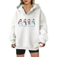 thumbnail image 2 of Cute Snowman Christmas Hoodies for Women 2025 Long Sleeve Holiday Graphic Hooded Sweatshirt Pullover Tops, 2 of 5