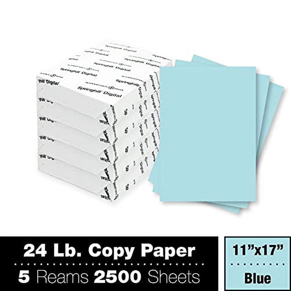 IP Springhill Opaque 11" x 17" 60 lbs. Colored Copy Paper Blue 2500/Case 024044CASE