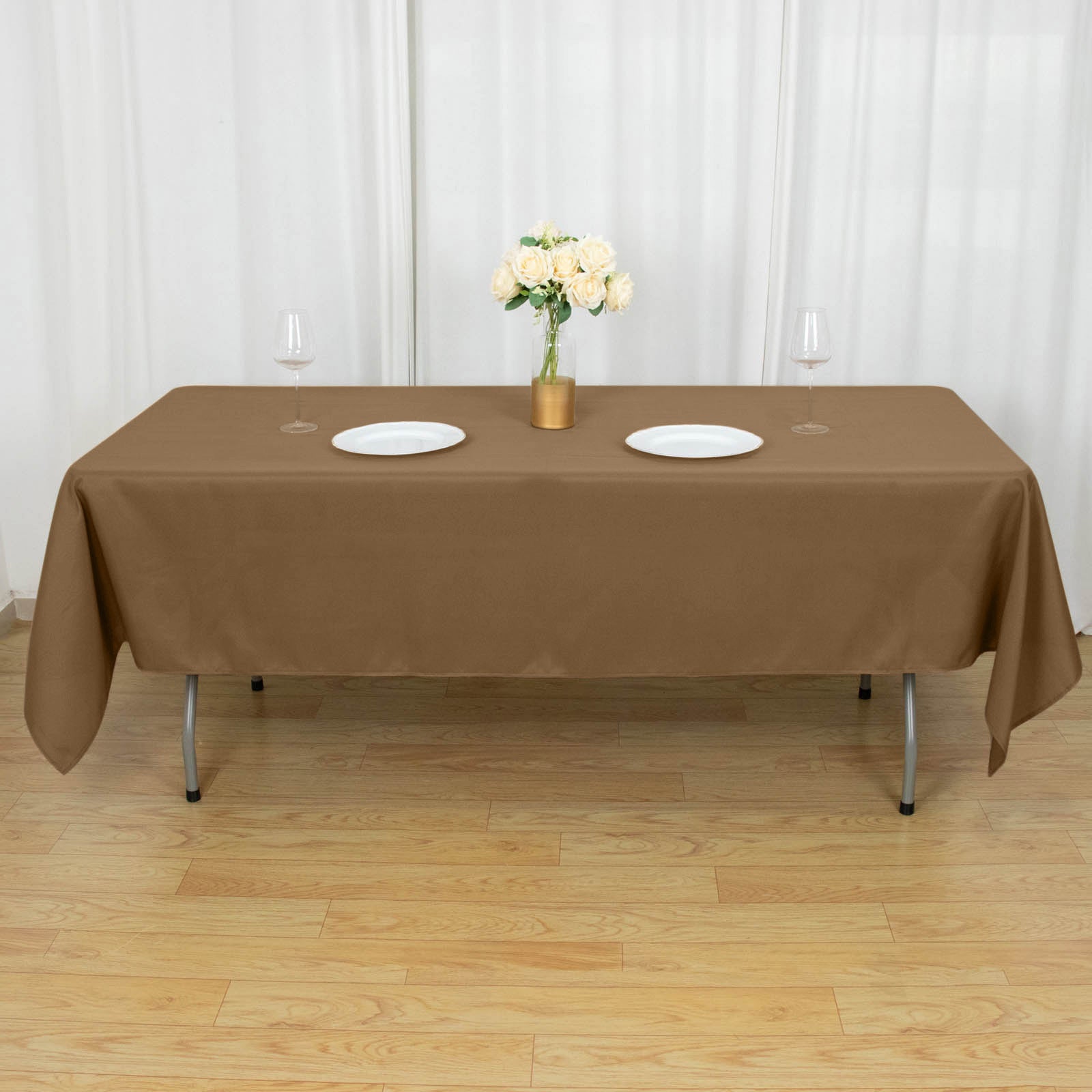 Efavormart 60"x102" Taupe Wholesale Linens Rectangle Polyester