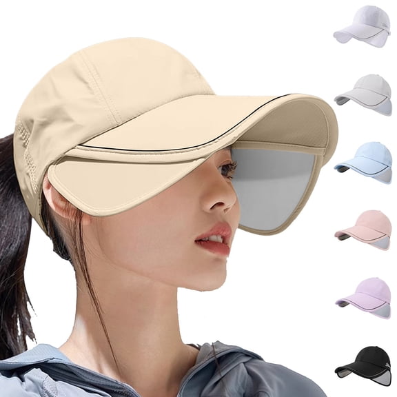Women's Wide Brim Sun Hat with Adjustable Visor and Ponytail Hole, UV Protection Running Hat for Outdoor Activities, Summer Hiking, and Camping-Beige