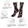 thumbnail image 3 of Xecao Red Mushrooms Print Fashion No Heel Casual Crew Socks Cushioned Breathable for Men Women - Moisture wicking,Not easy to fade Suitable for daily, 3 of 7