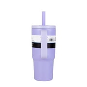 Mainstays 20 oz Double Wall Stainless Steel Tumbler with Straw Lid, Purple