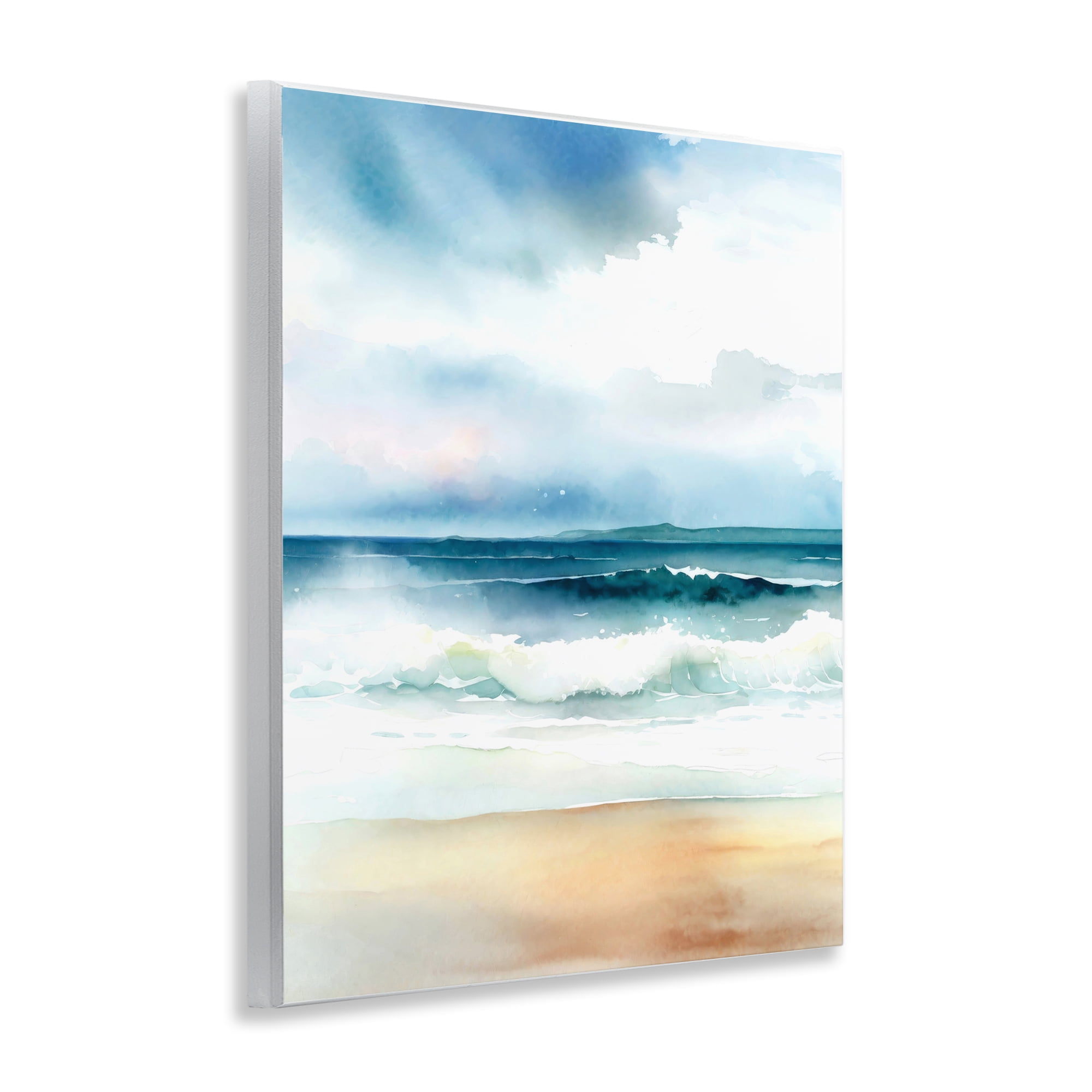 Stupell Industries Rolling Seaside Waves Coastal Painting Unframed Art Print Wall Art, 11 x 14