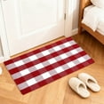 thumbnail image 7 of Christmas Red and White Plaid Rug 110X70cm, Hand-Woven Indoor/Outdoor Layered Cotton Blend Buffalo Plaid Rug, Washable Front Door Mat, for Porch, Living Room, Entryway, 7 of 7