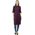 thumbnail image 1 of Phagun Kurti Tunique en Coton Col Mandarin Ethnique Décontracté, 1 of 2