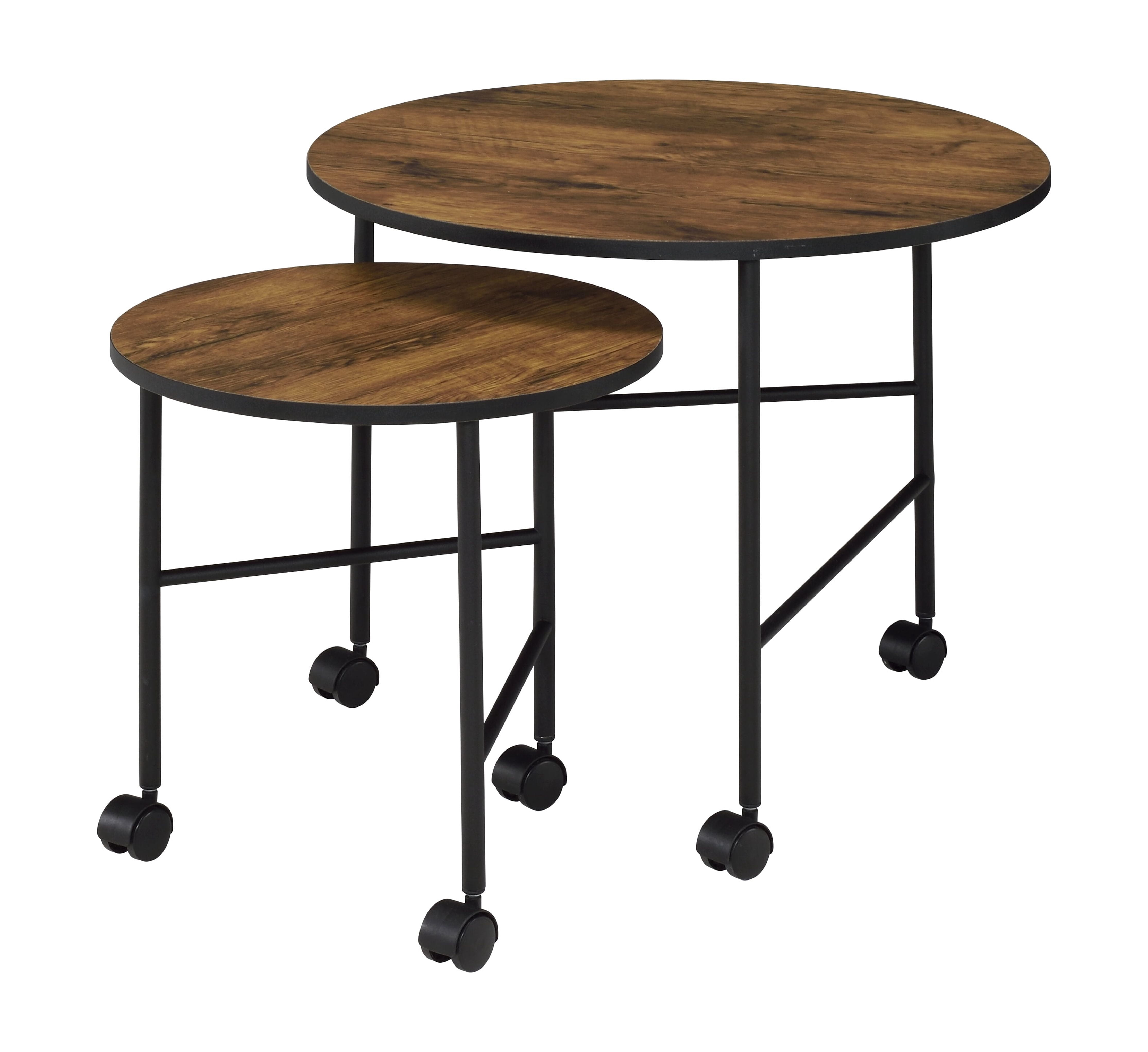 Nesting Table Set Oak Finish